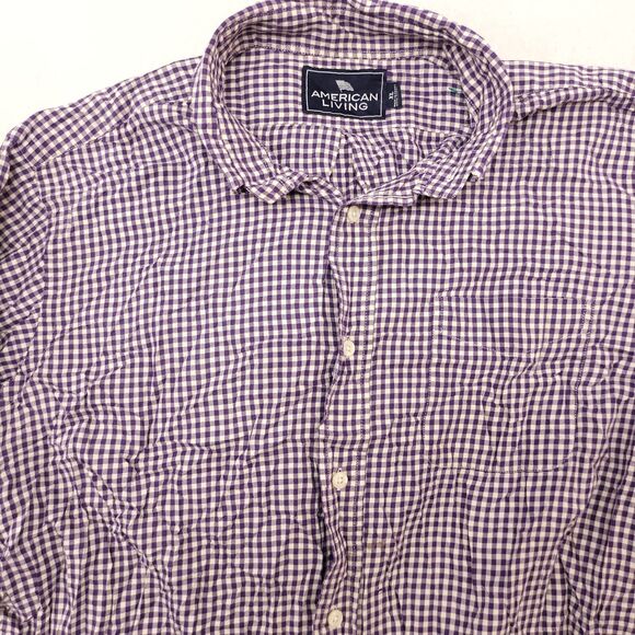 American Living Tartan Flannel Long Sleeve Button Up Shirt Mens Size XL Blue - Picture 1 of 10